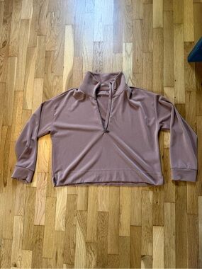 ATHLETA Dusty Rose Quarter-Zip Pullover